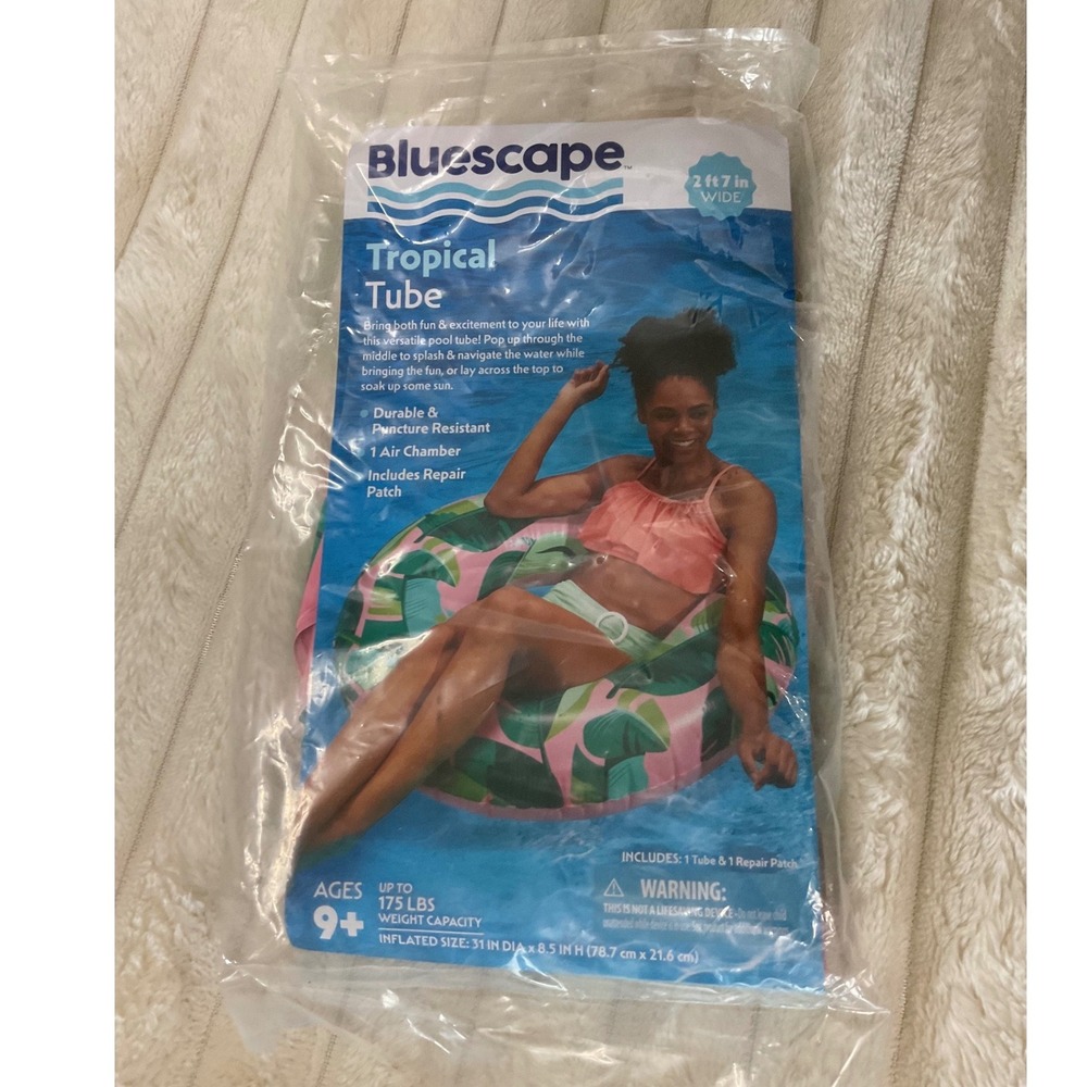 Bluescape Tropical Tube Inflatable Pool‎ Float 2 ft 7 in Wide